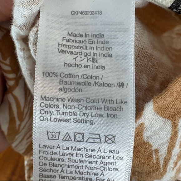 Madewell Lightspun Drawstring Cover-Up Romper in Palm Leaves Size M - Picture 8 of 9